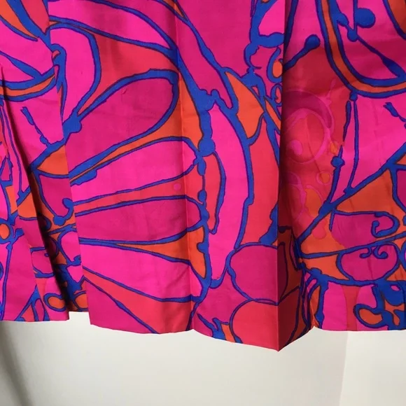 Anthony Allan Dress Vintage  Union Bright Pink Orange Front Zipper Back Pleat - Picture 4 of 7